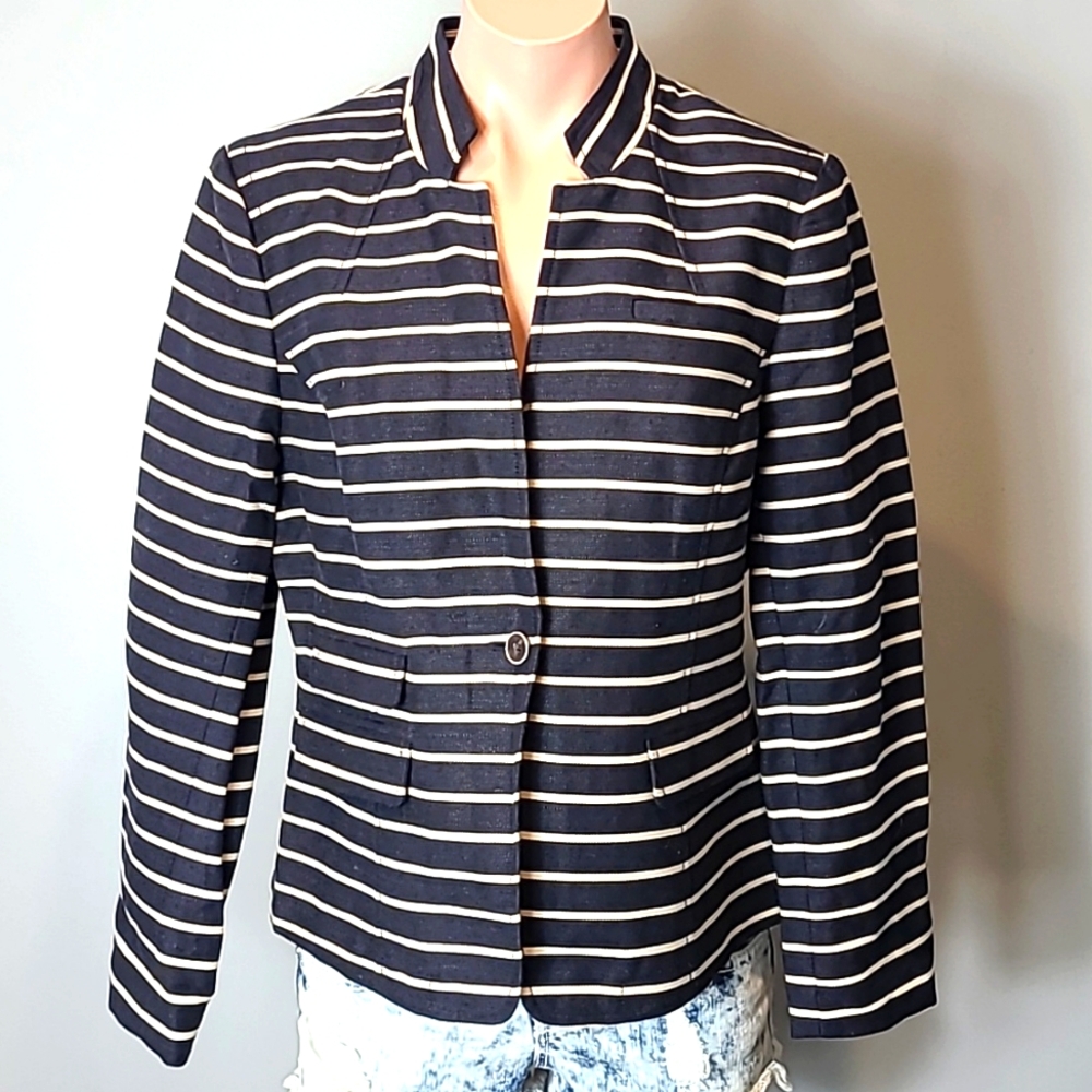 Banana Republic Mandarin linen Blazer Womens 12P